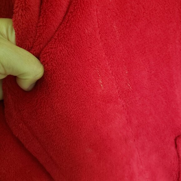 Unisex Red Long Sleeve Thick Warm Long Robe - Picture 9 of 13